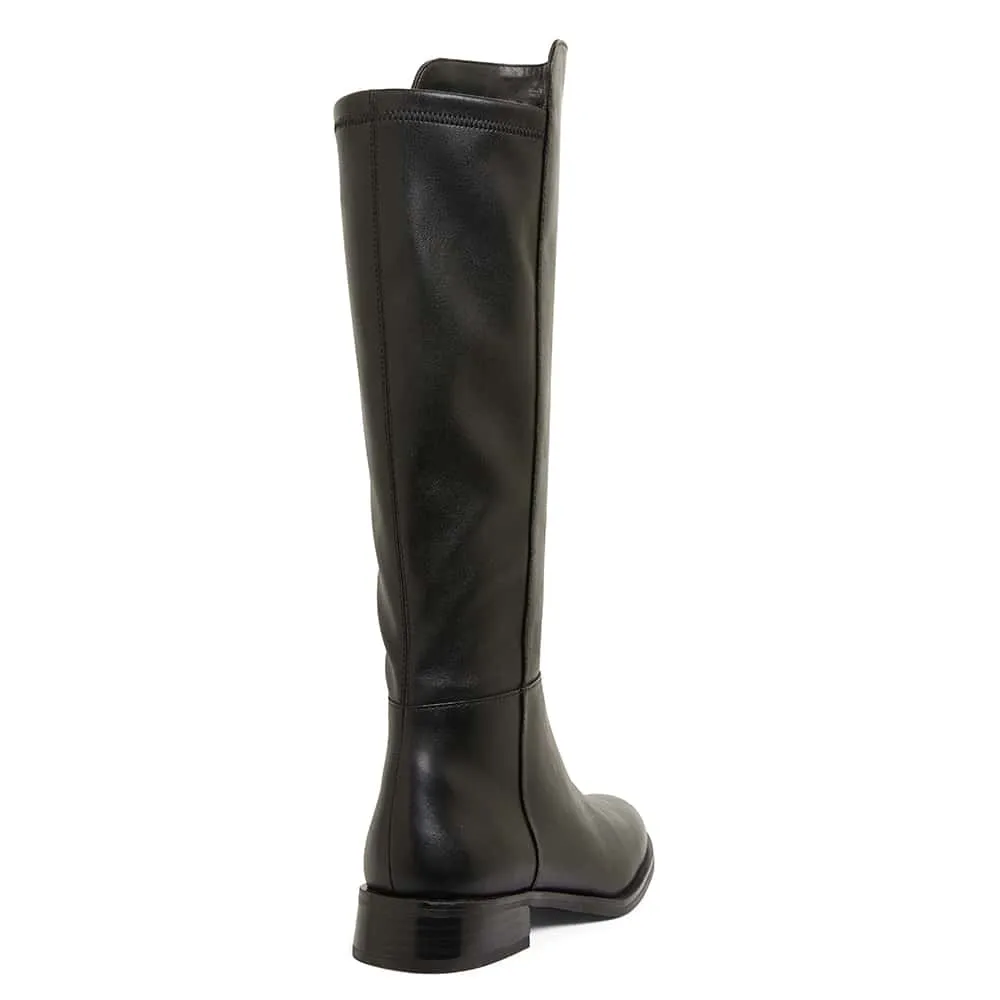 Jackpot Boot in Black Leather