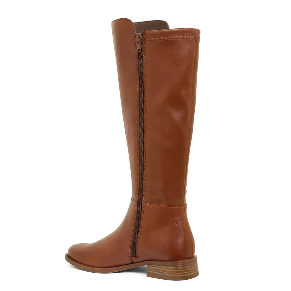 Jackpot Boot in Mid Brown Leather