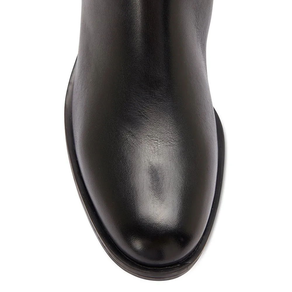 Jenna Boot in Black Leather