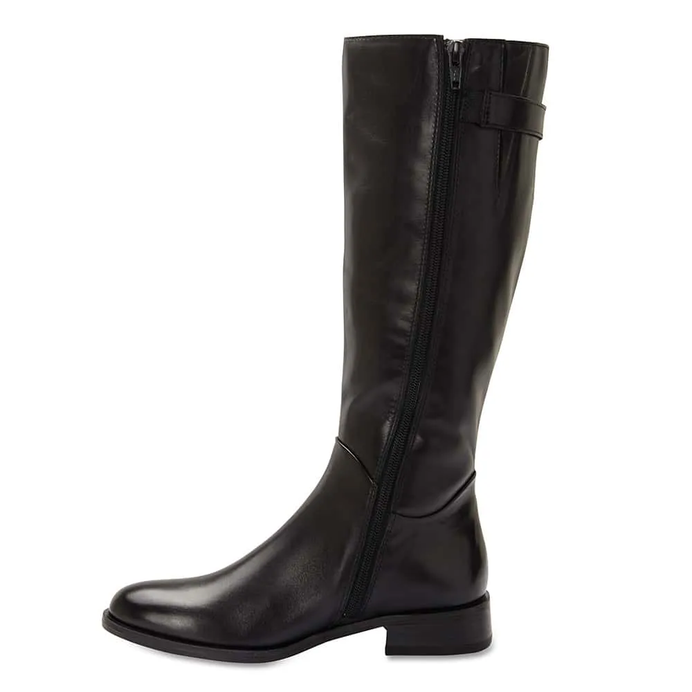 Jenna Boot in Black Leather
