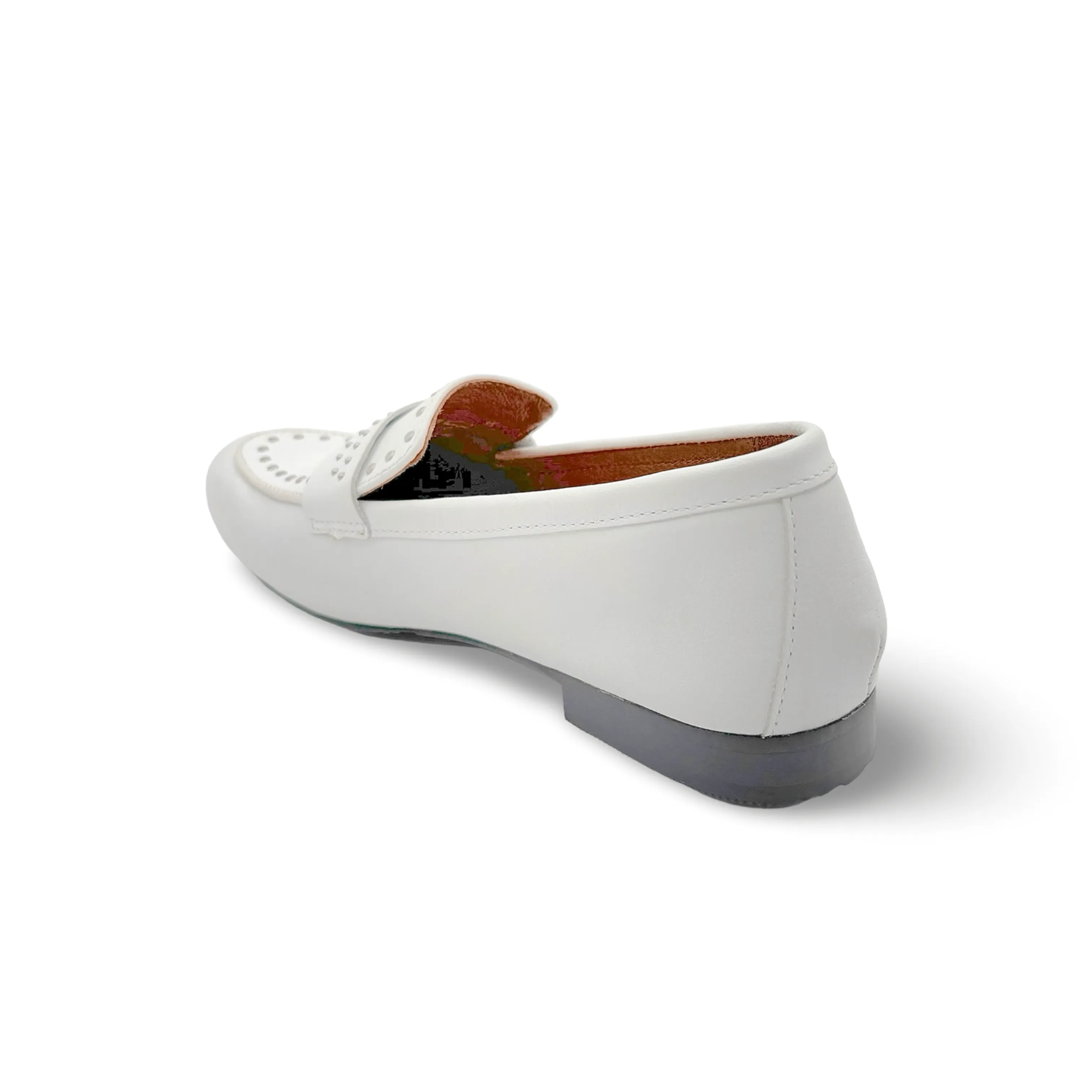 JOEY White Leather Loafer