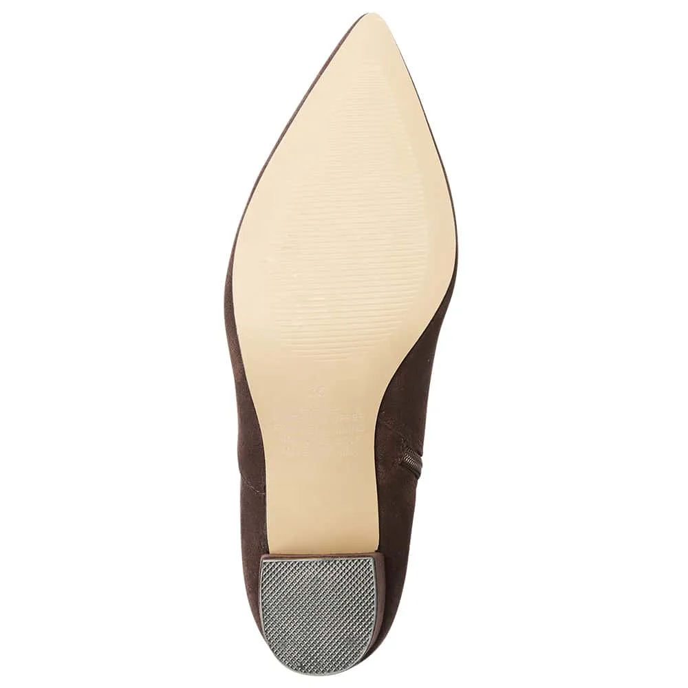 Karly Boot in Chocolate Suede Stretch Suede