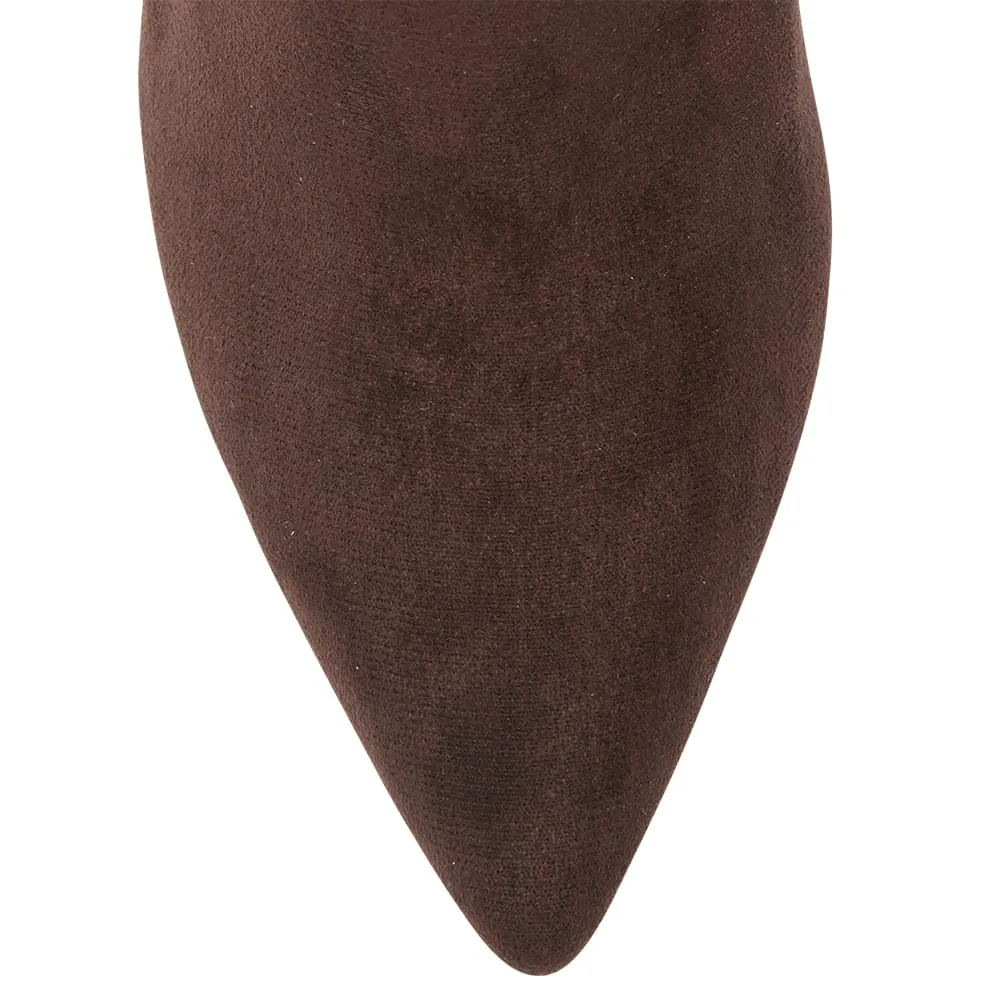Karly Boot in Chocolate Suede Stretch Suede