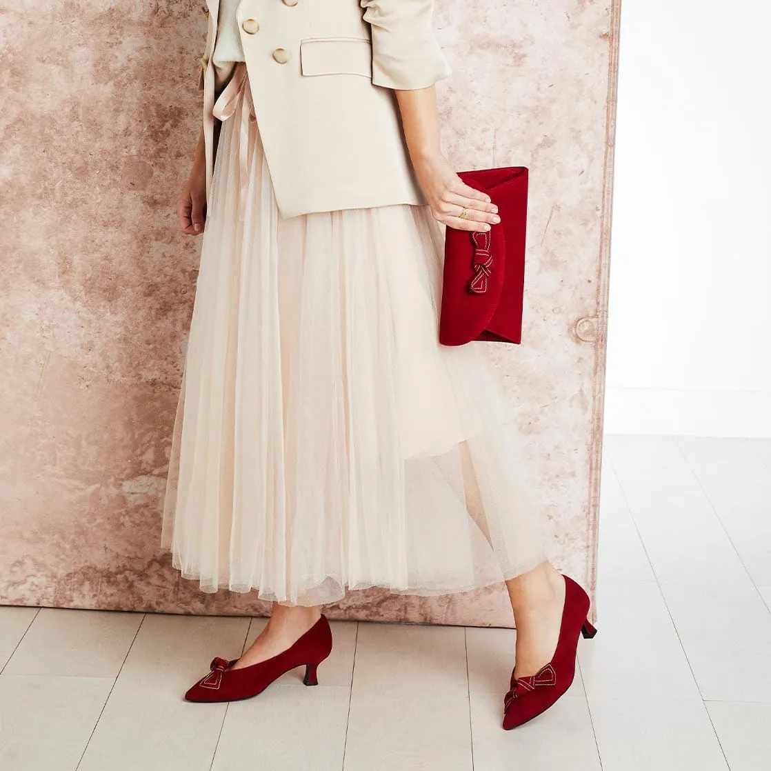 Katie: Cherry Red Suede