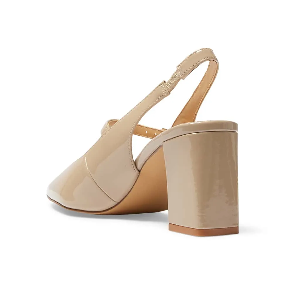 Kelly Heel in Nude Patent