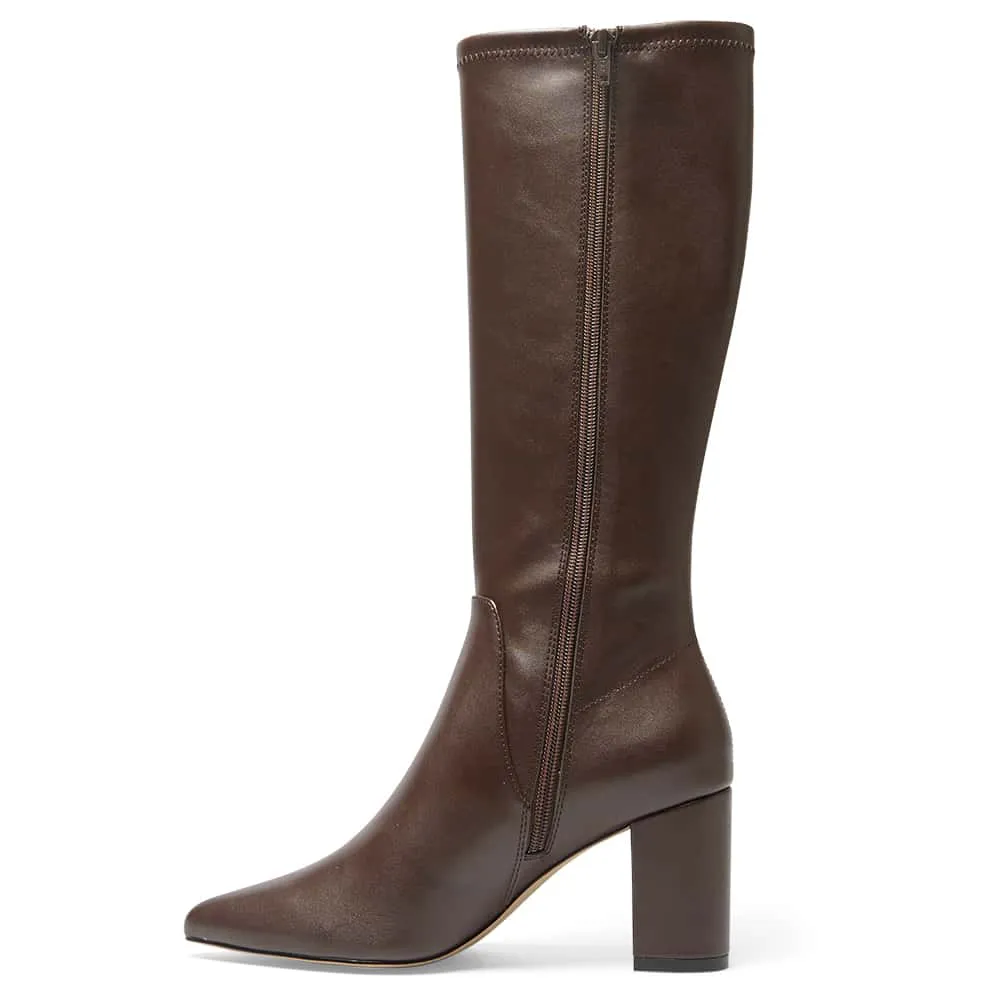 Kendall Boot in Chocolate Stretch