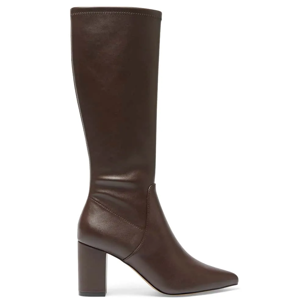 Kendall Boot in Chocolate Stretch