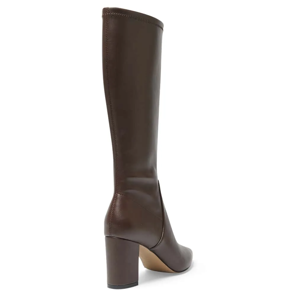 Kendall Boot in Chocolate Stretch