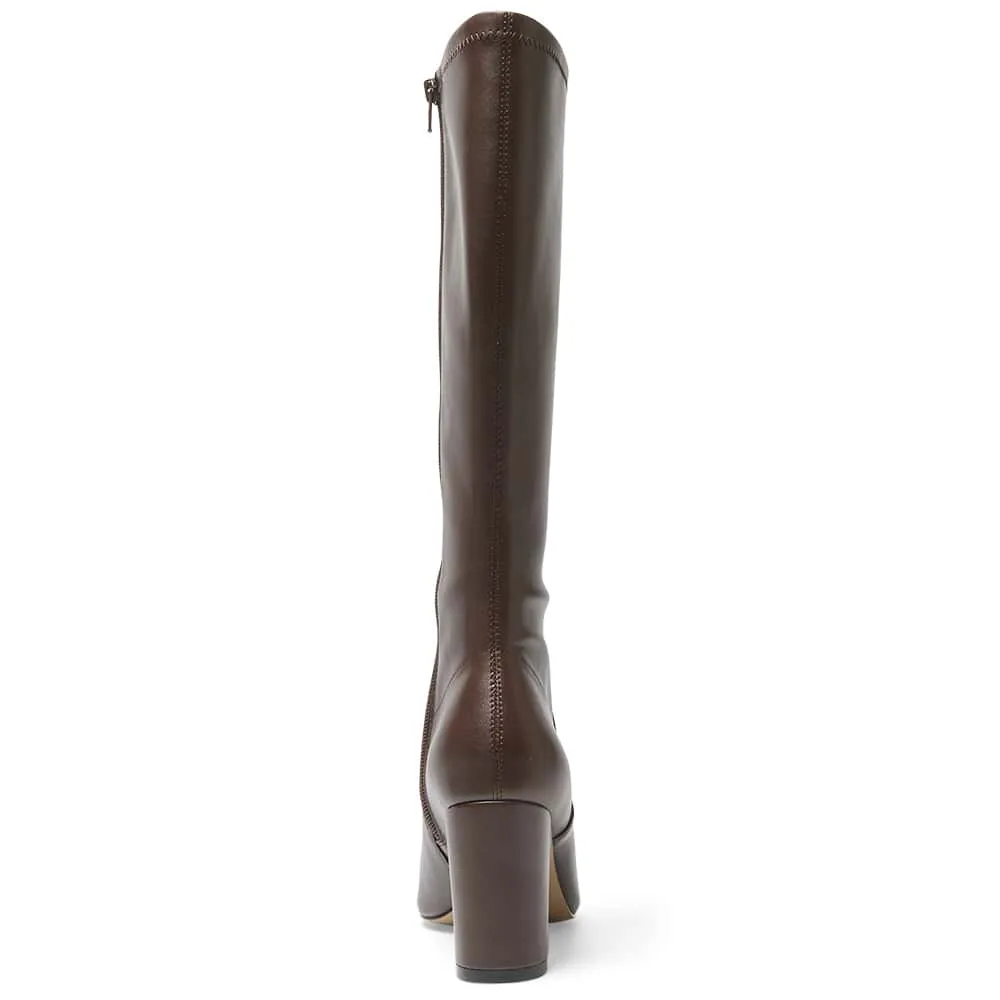 Kendall Boot in Chocolate Stretch
