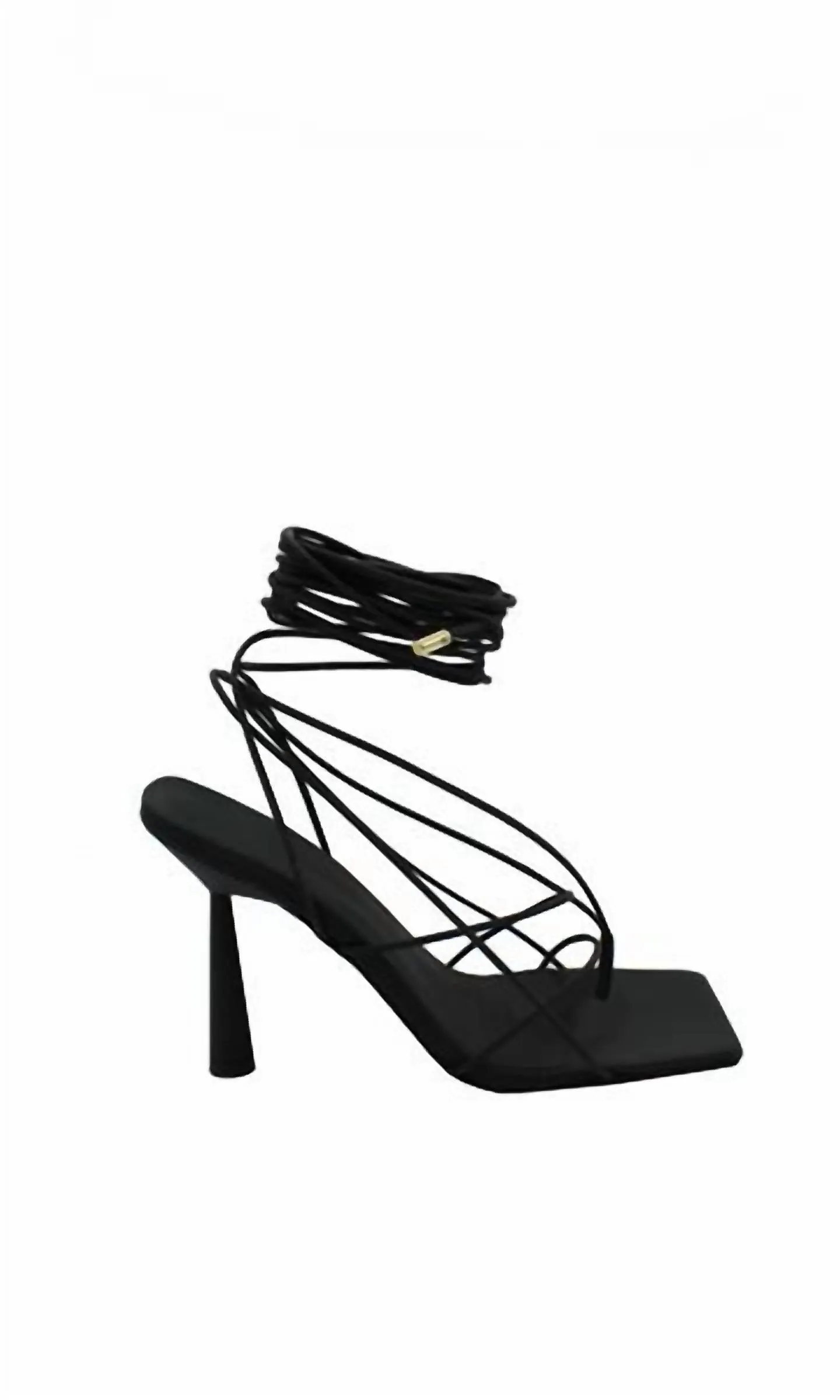 Lace Up Sandals In Black