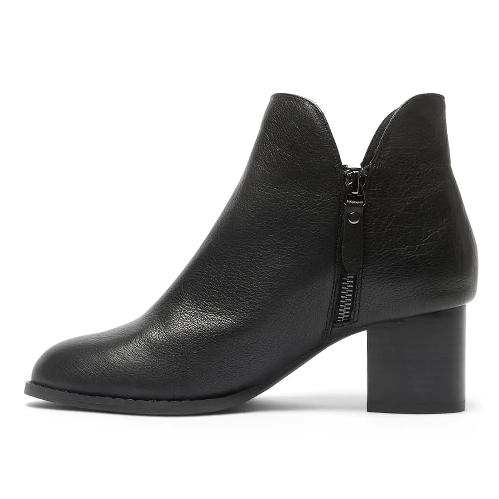 Latch Boot in Black Leather