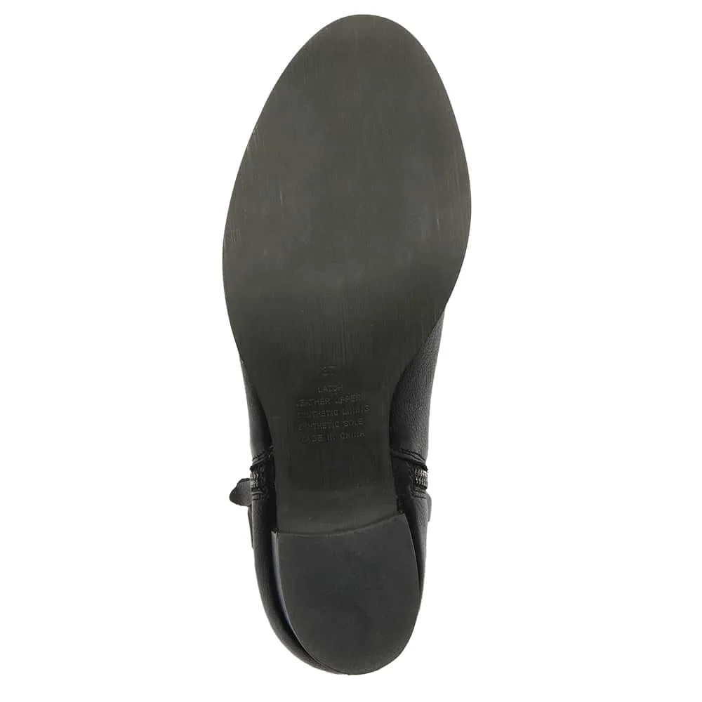 Latch Boot in Black Leather