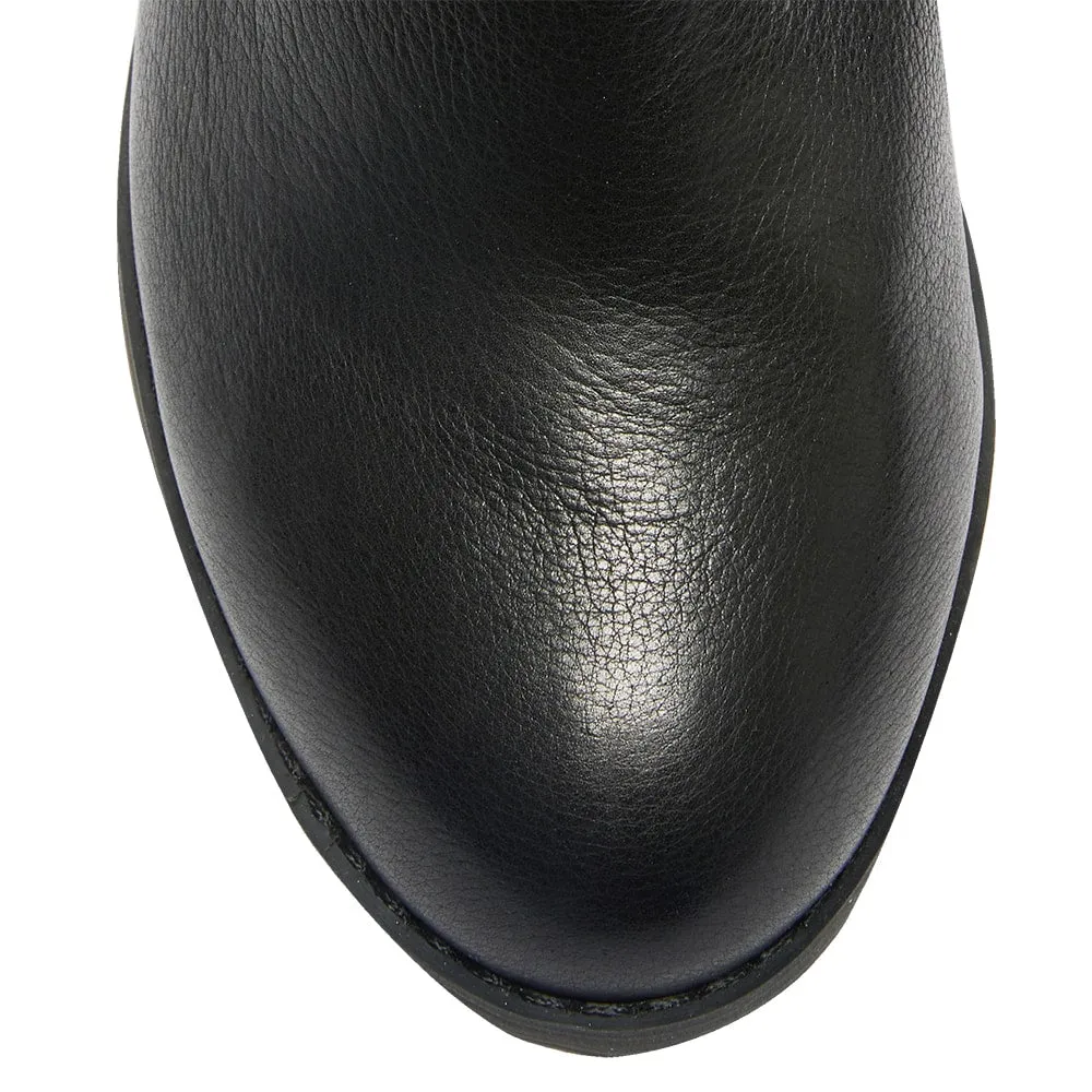 Latch Boot in Black Leather