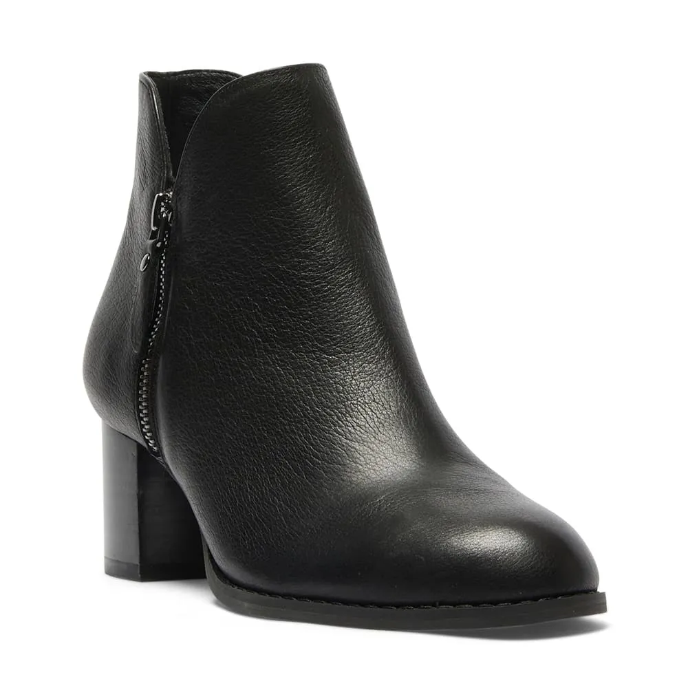 Latch Boot in Black Leather