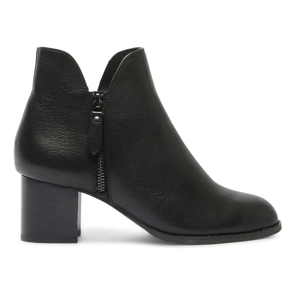 Latch Boot in Black Leather