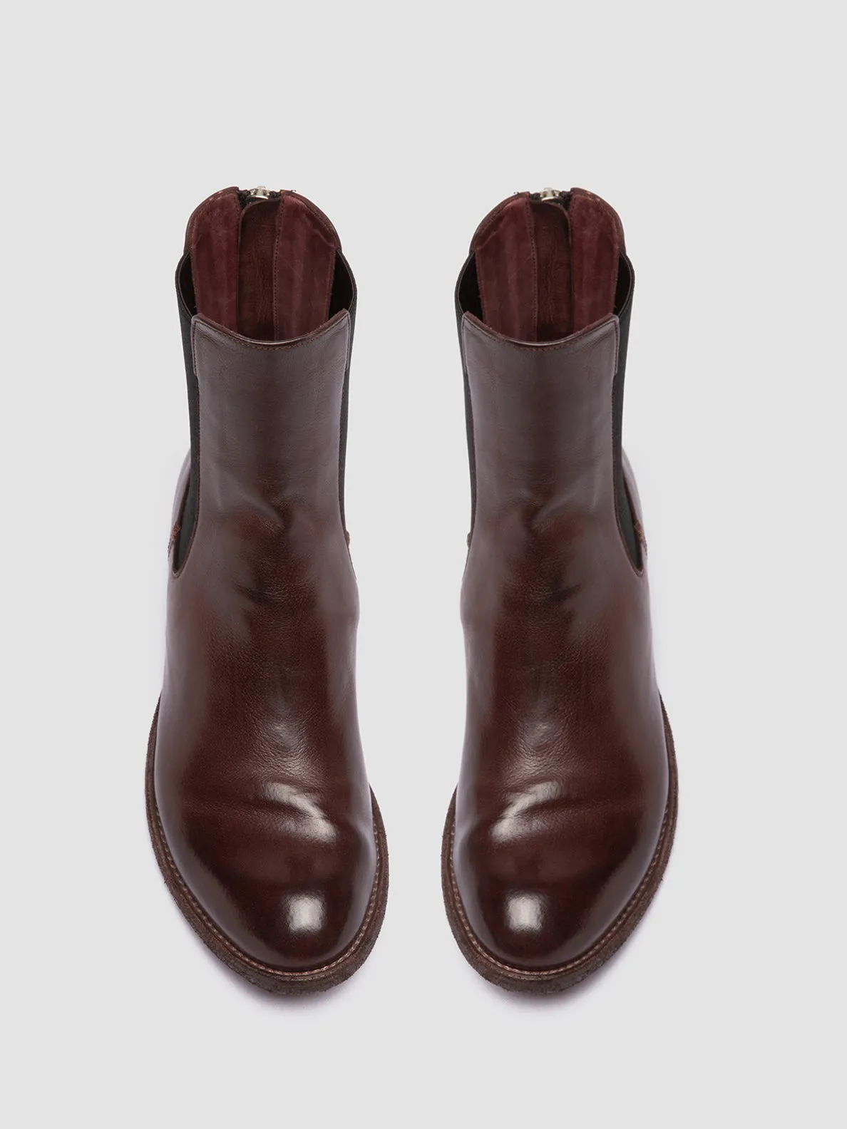 LEXIKON 073 - Burgundy Leather Zip Boots