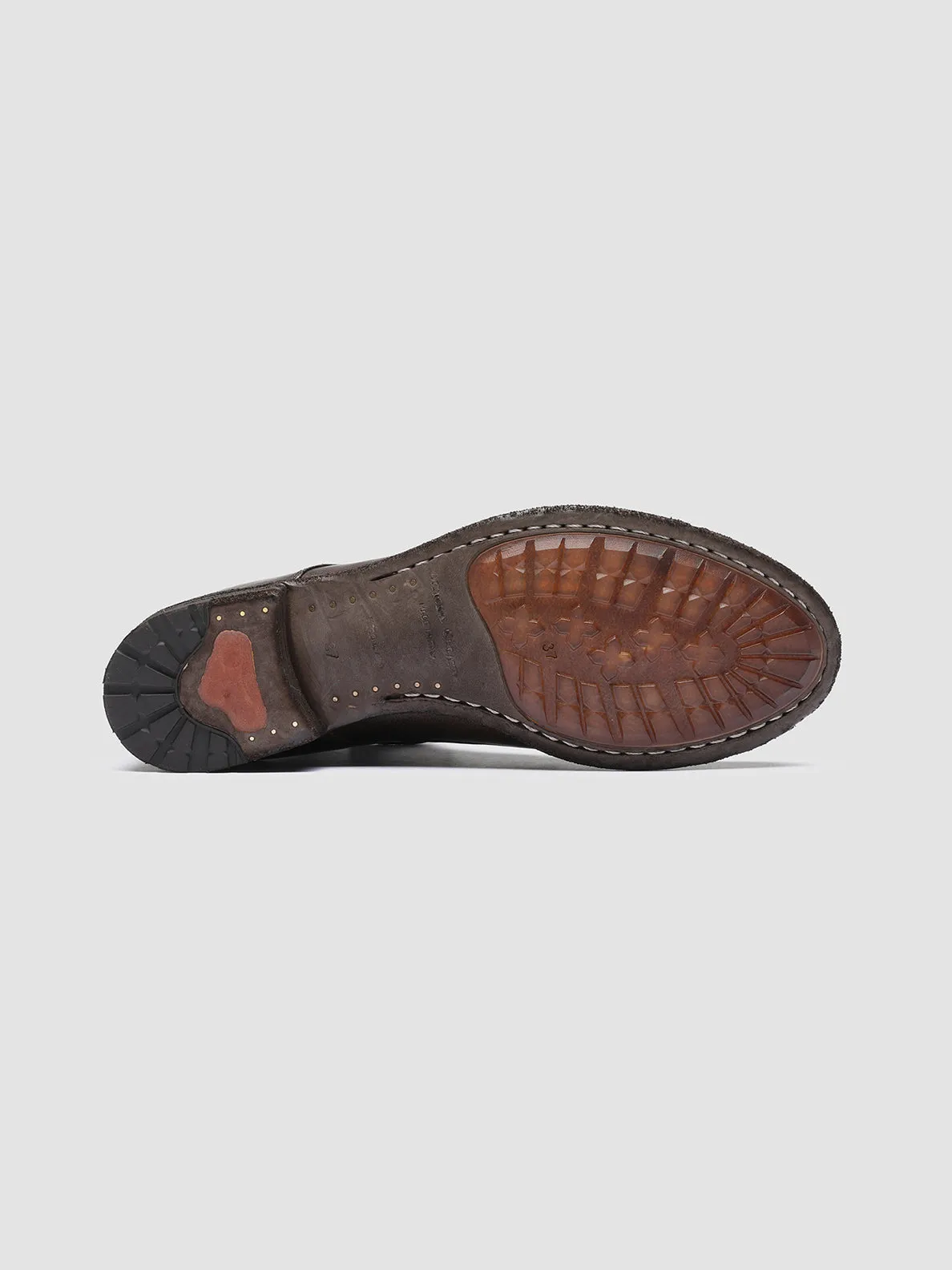 LEXIKON 123 - Dark Brown Zipped Leather Ankle Boots