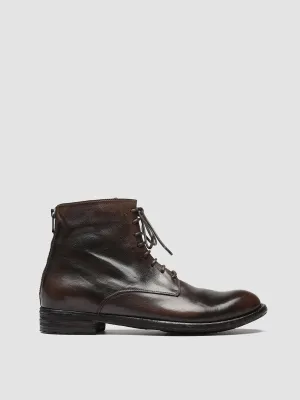 LEXIKON 123 - Dark Brown Zipped Leather Ankle Boots