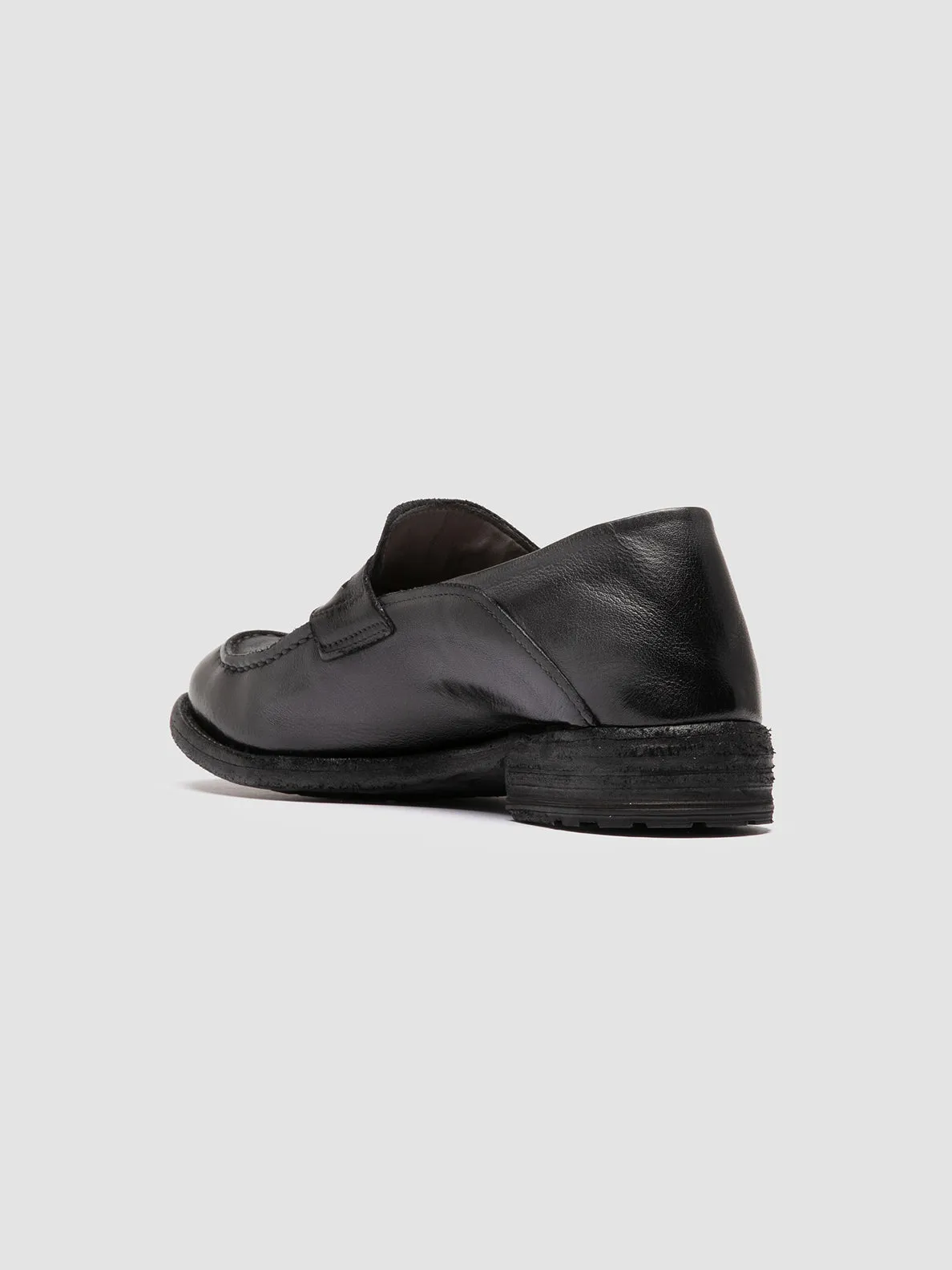 LEXIKON 140 - Dark Grey Leather Penny Loafers