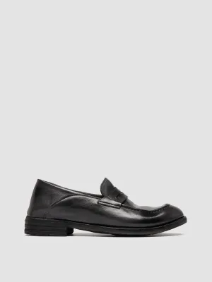 LEXIKON 140 - Dark Grey Leather Penny Loafers