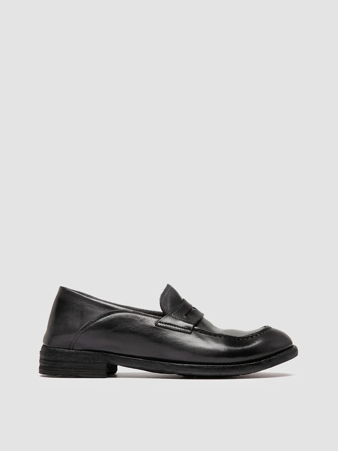 LEXIKON 140 - Dark Grey Leather Penny Loafers