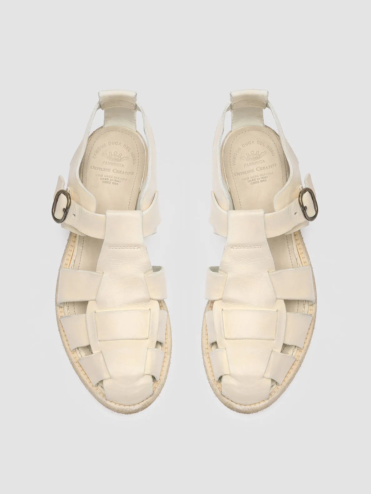 LEXIKON 536 - White Leather Sandals