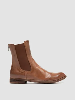 LEXIKON 551 - Light Brown Leather Zipped Boots