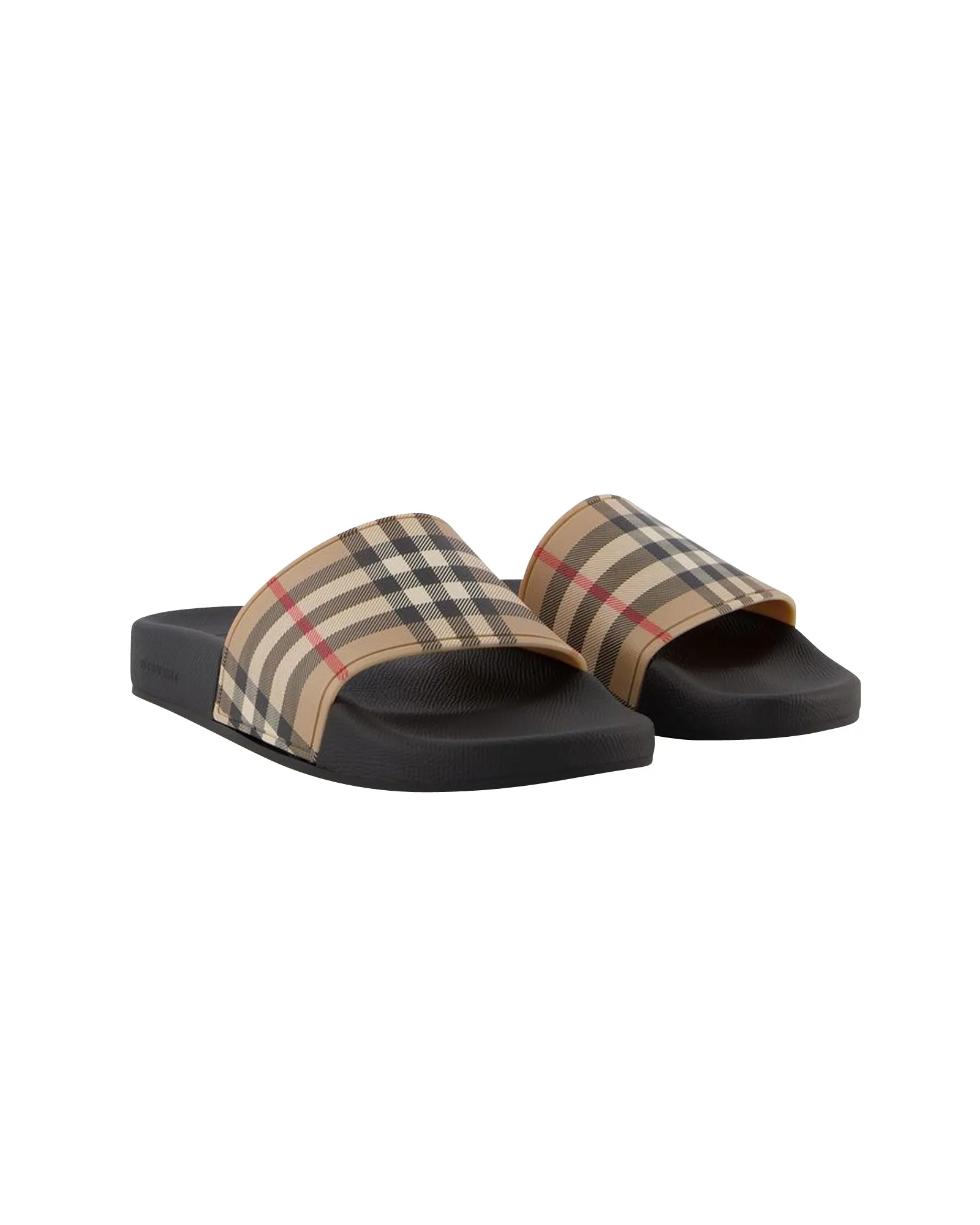 Lf Sdl Furley L Chk Slides - Burberry - Beige - Polyurethane