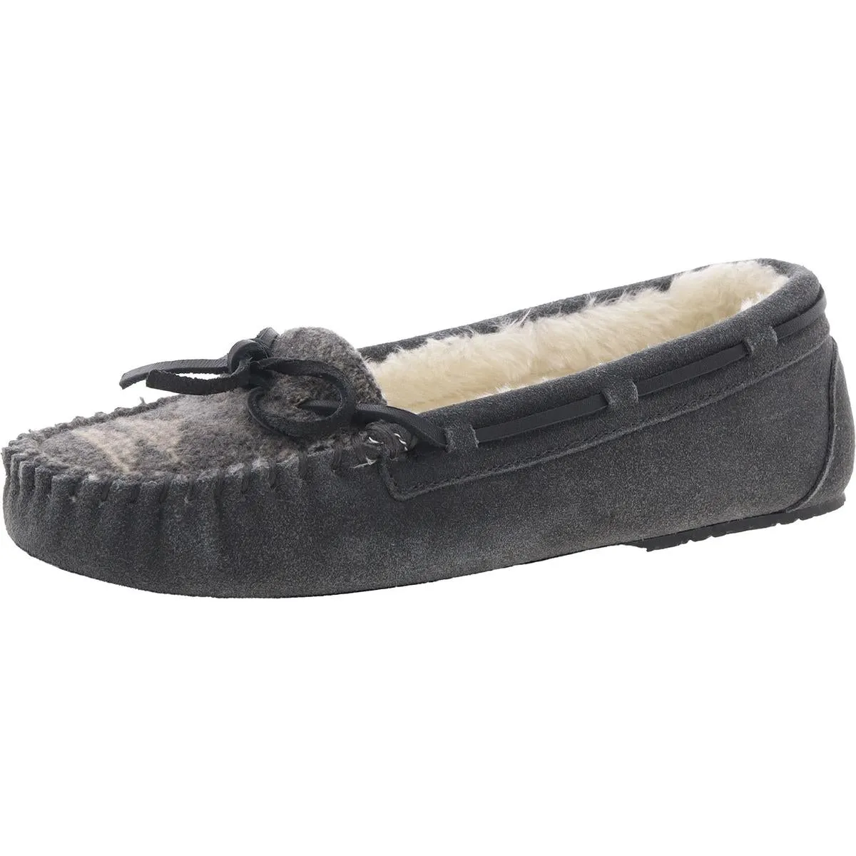 Lodge Trapper Womens Suede Slip On Moccasins
