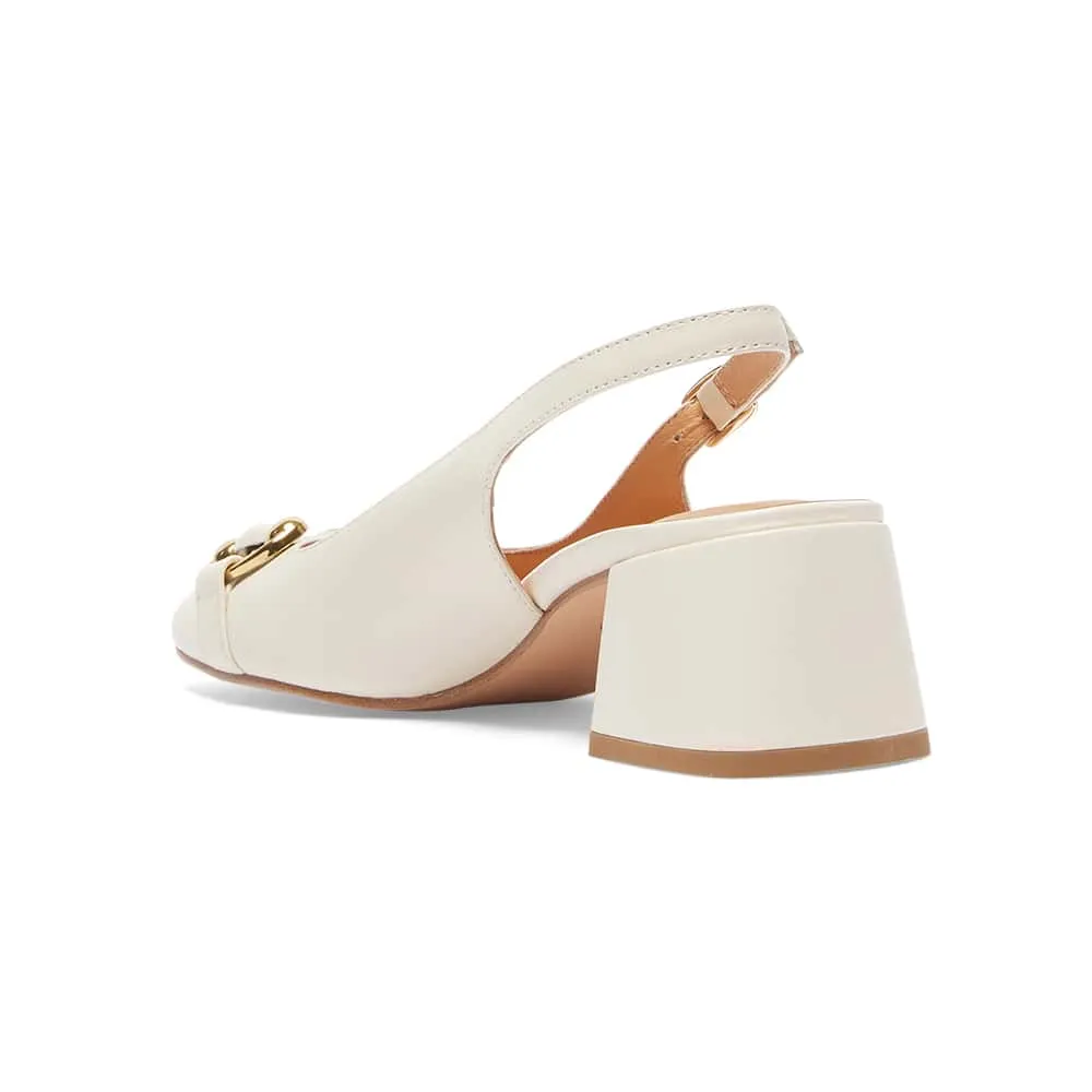 London Heel in Ivory Leather