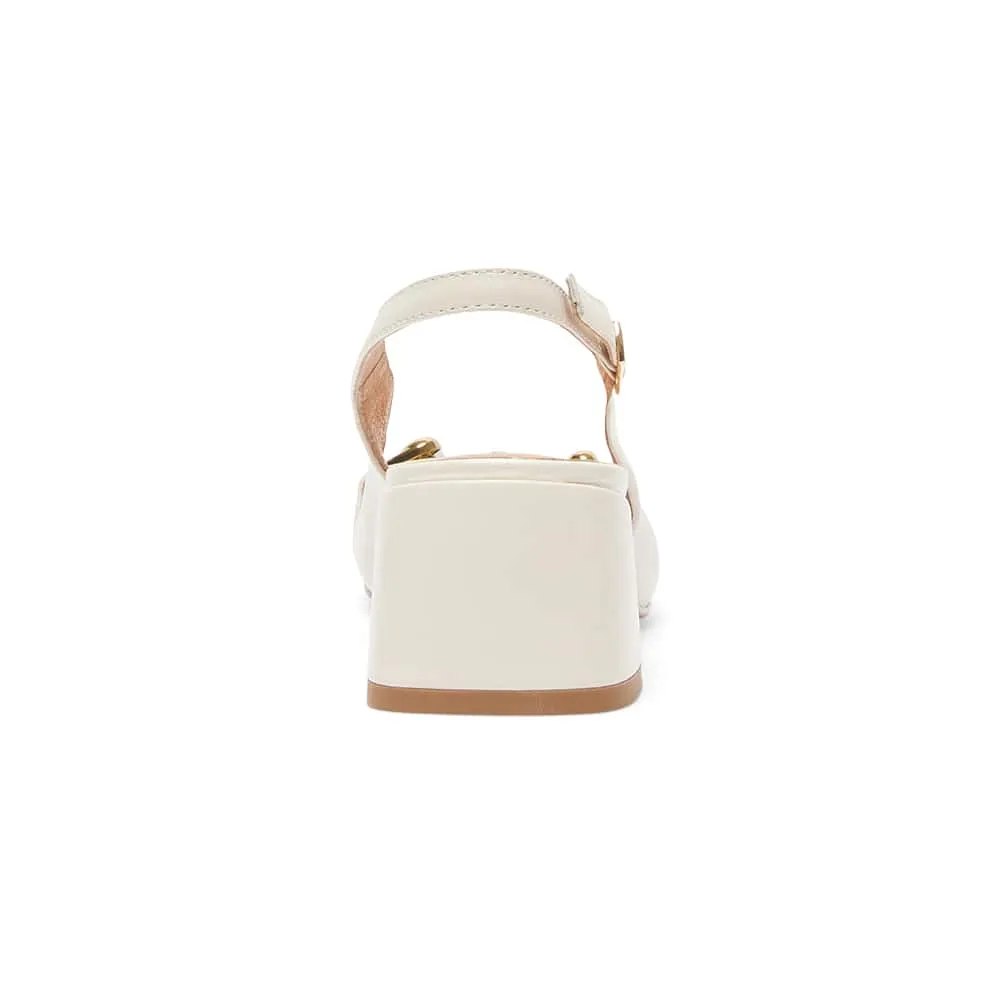 London Heel in Ivory Leather