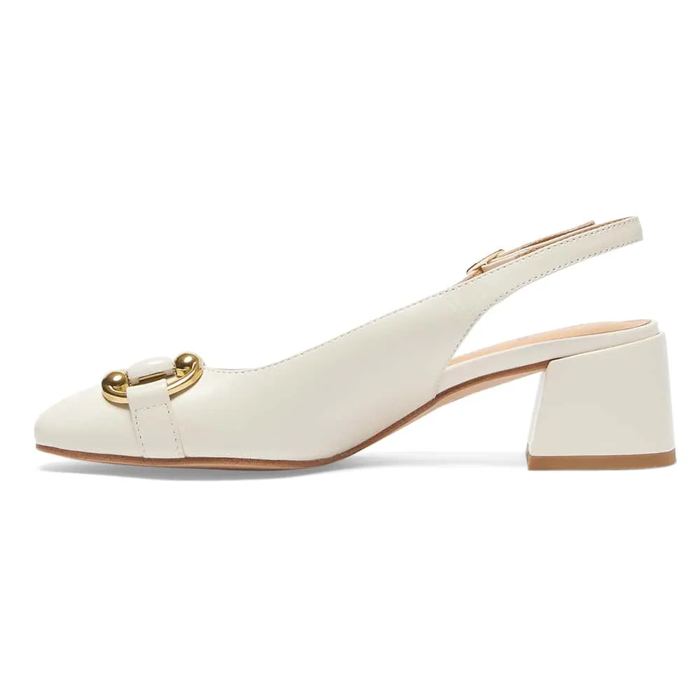London Heel in Ivory Leather