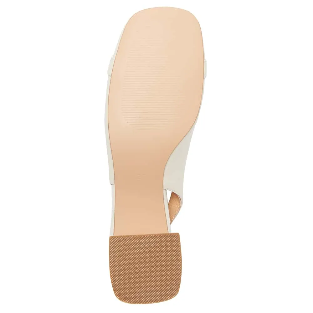 London Heel in Ivory Leather
