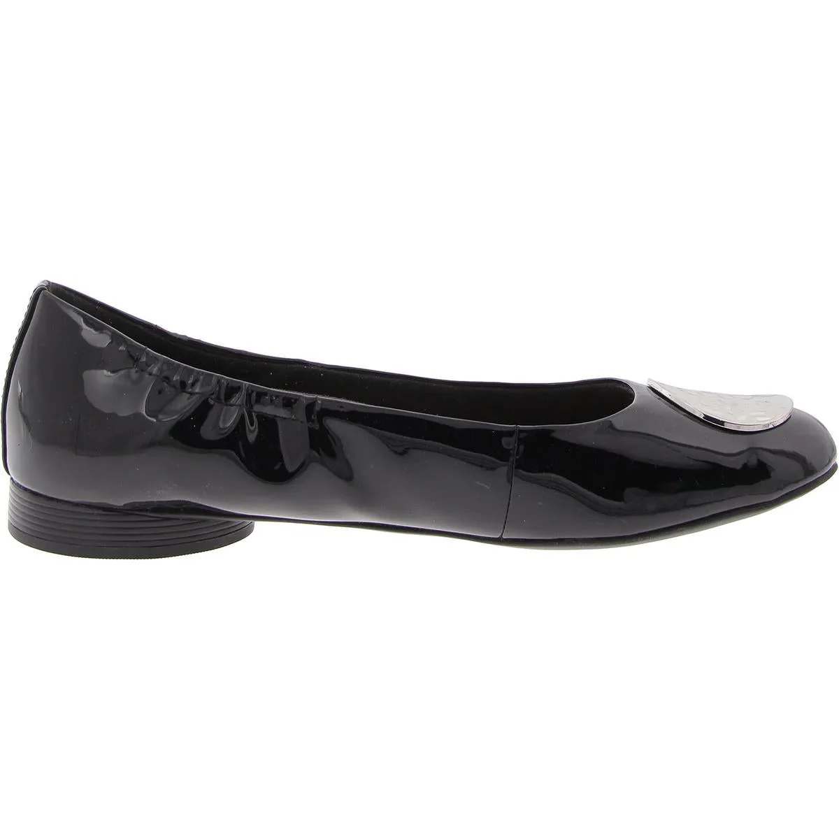 LORELEIGH AVE Womens Covered Heel Faux Leather Ballet Flats