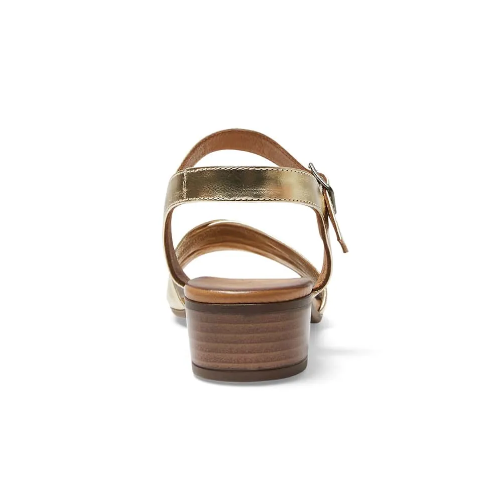 Maisy Heel in Soft Gold Leather