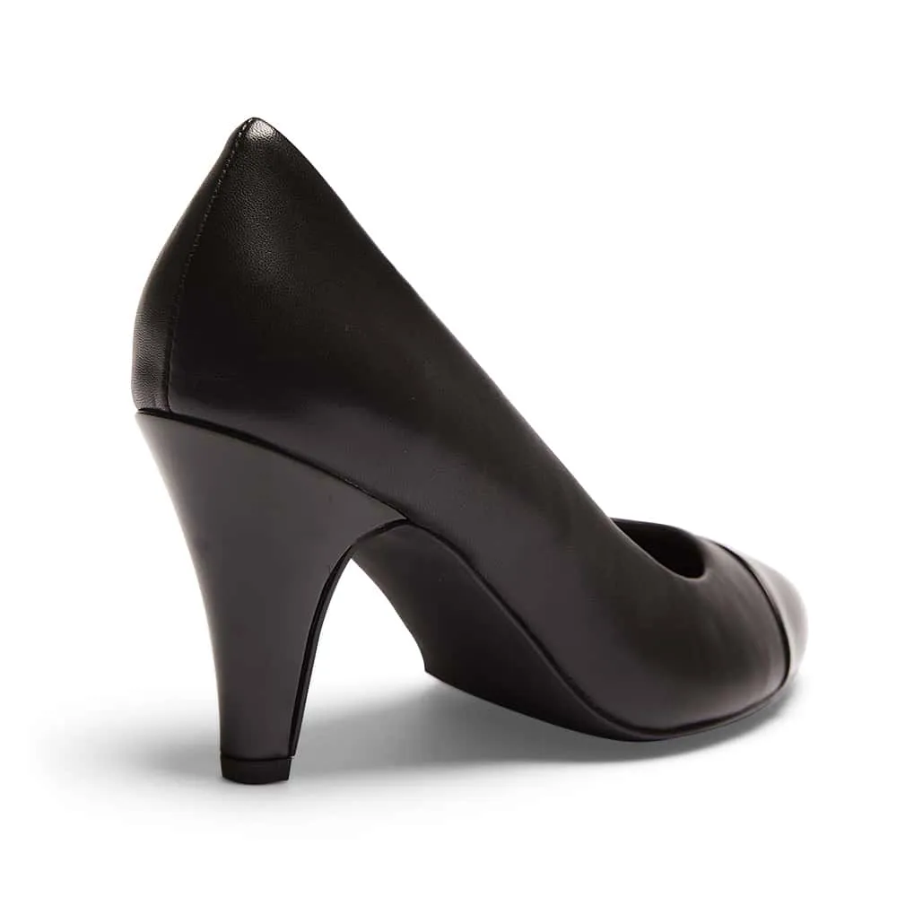 Mandy Heel in Black On Black Leather
