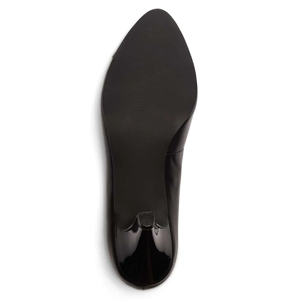 Mandy Heel in Black On Black Leather