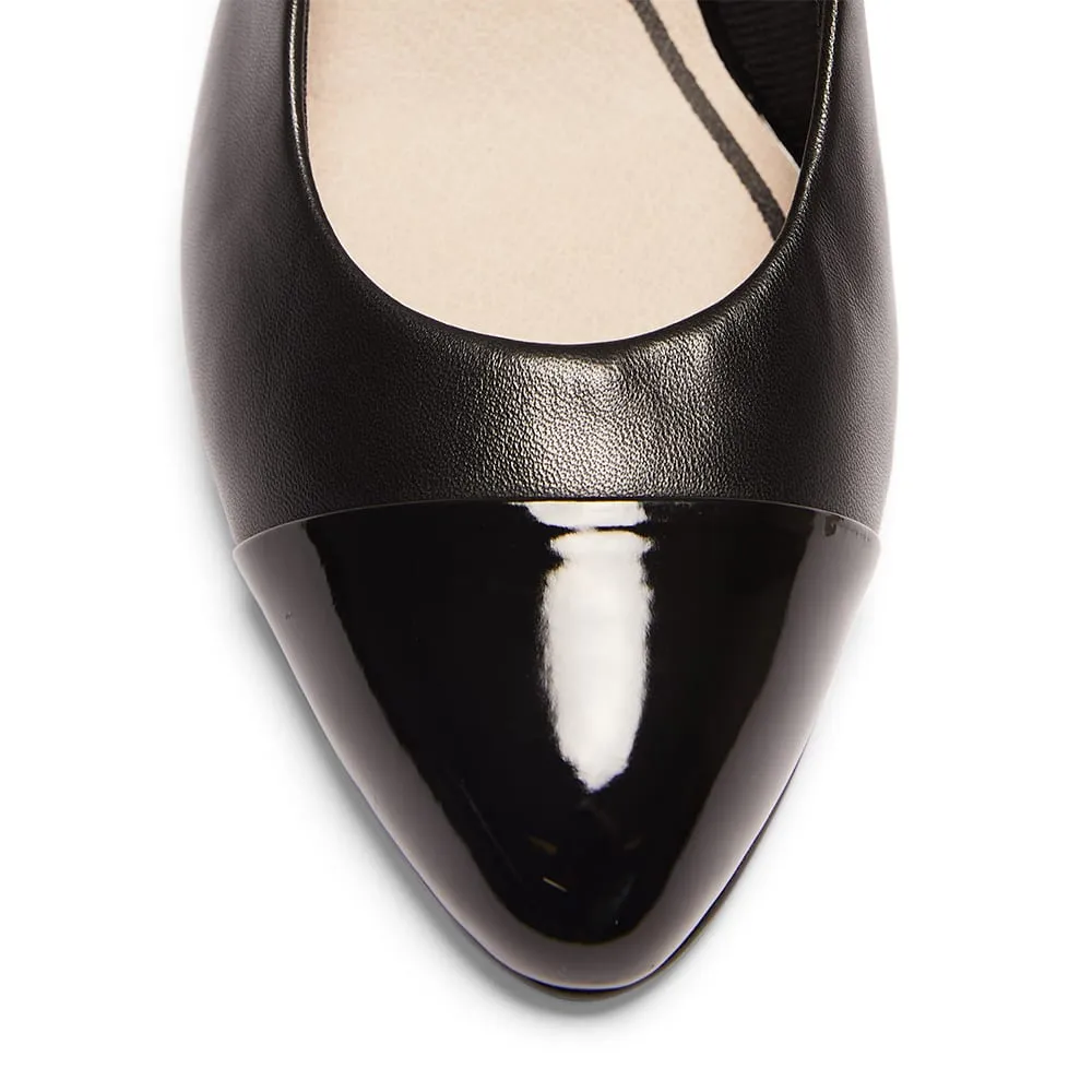 Mandy Heel in Black On Black Leather