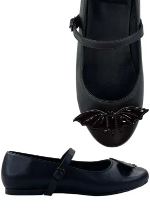 Mary Jane Bat All Black | FLATS*