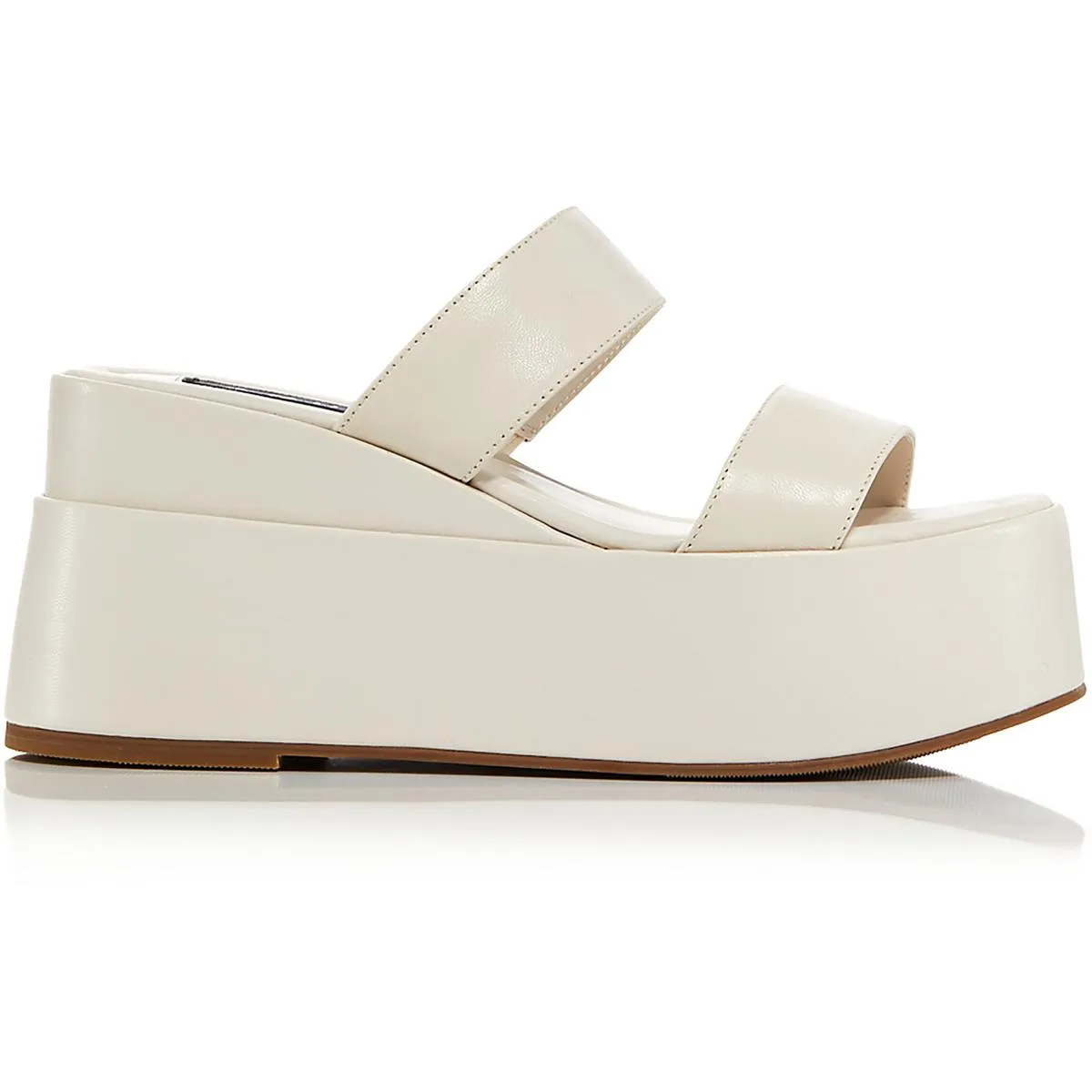 Maxy Womens Leather Slip On Flatform Sandals