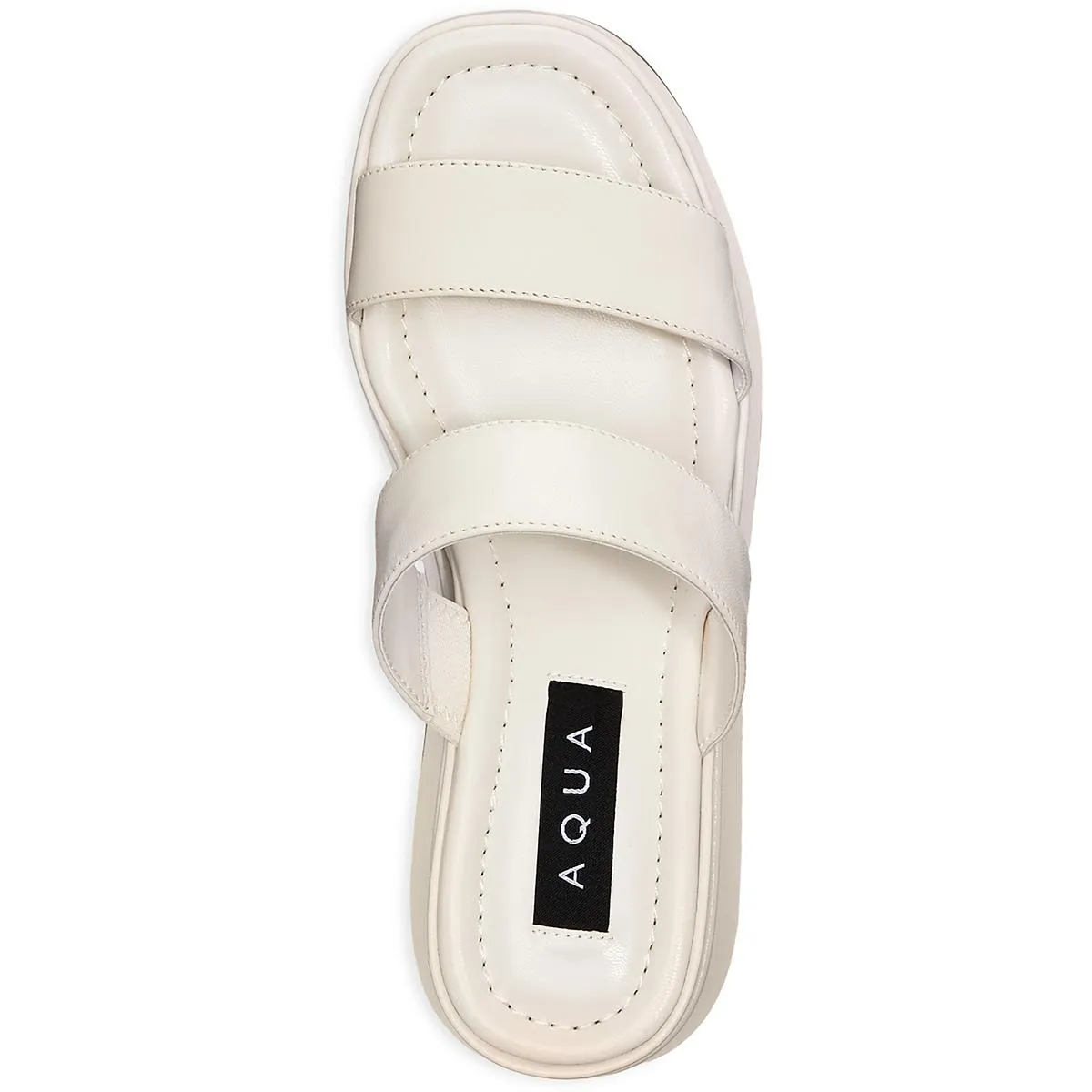 Maxy Womens Leather Slip On Flatform Sandals