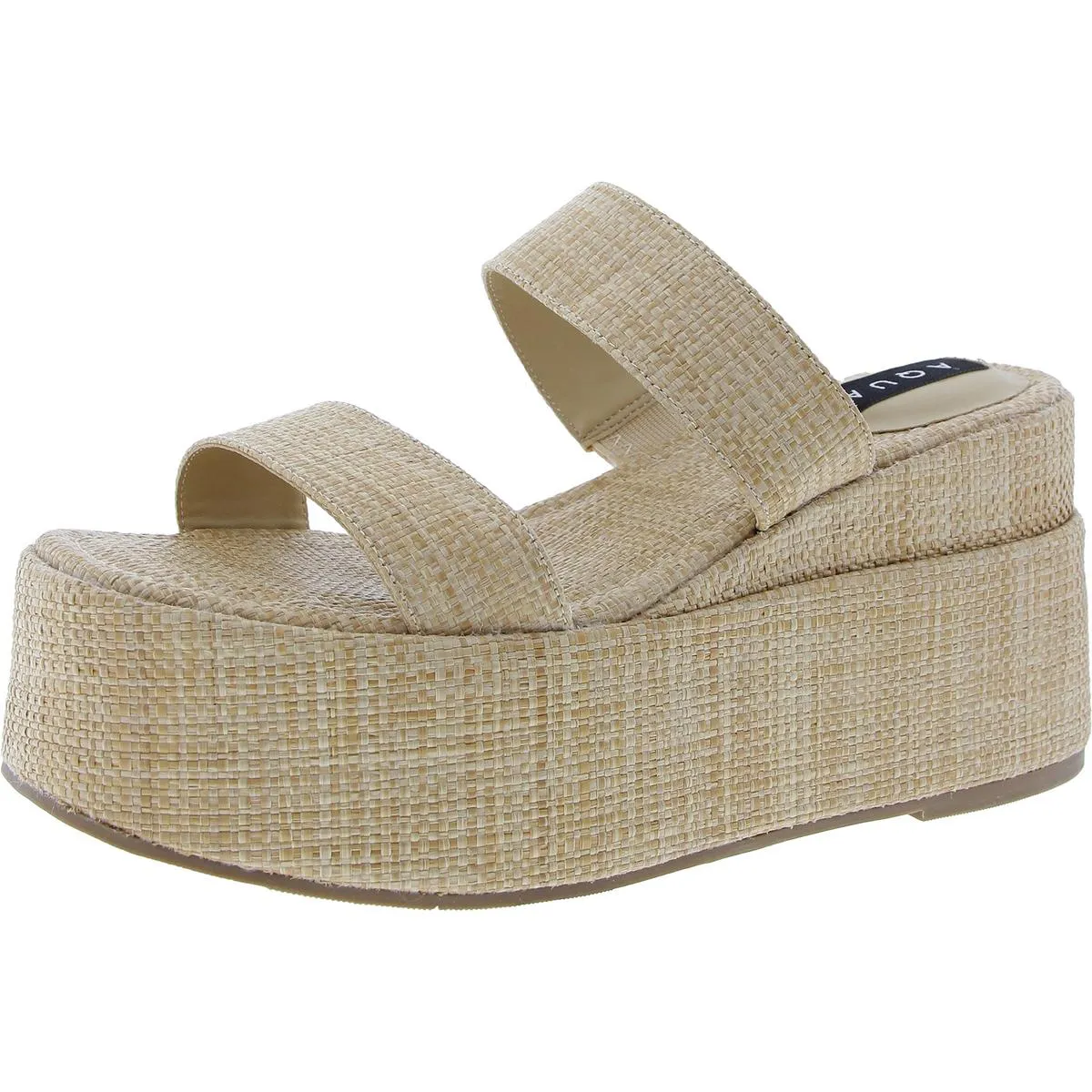 Maxy Womens Leather Slip On Flatform Sandals