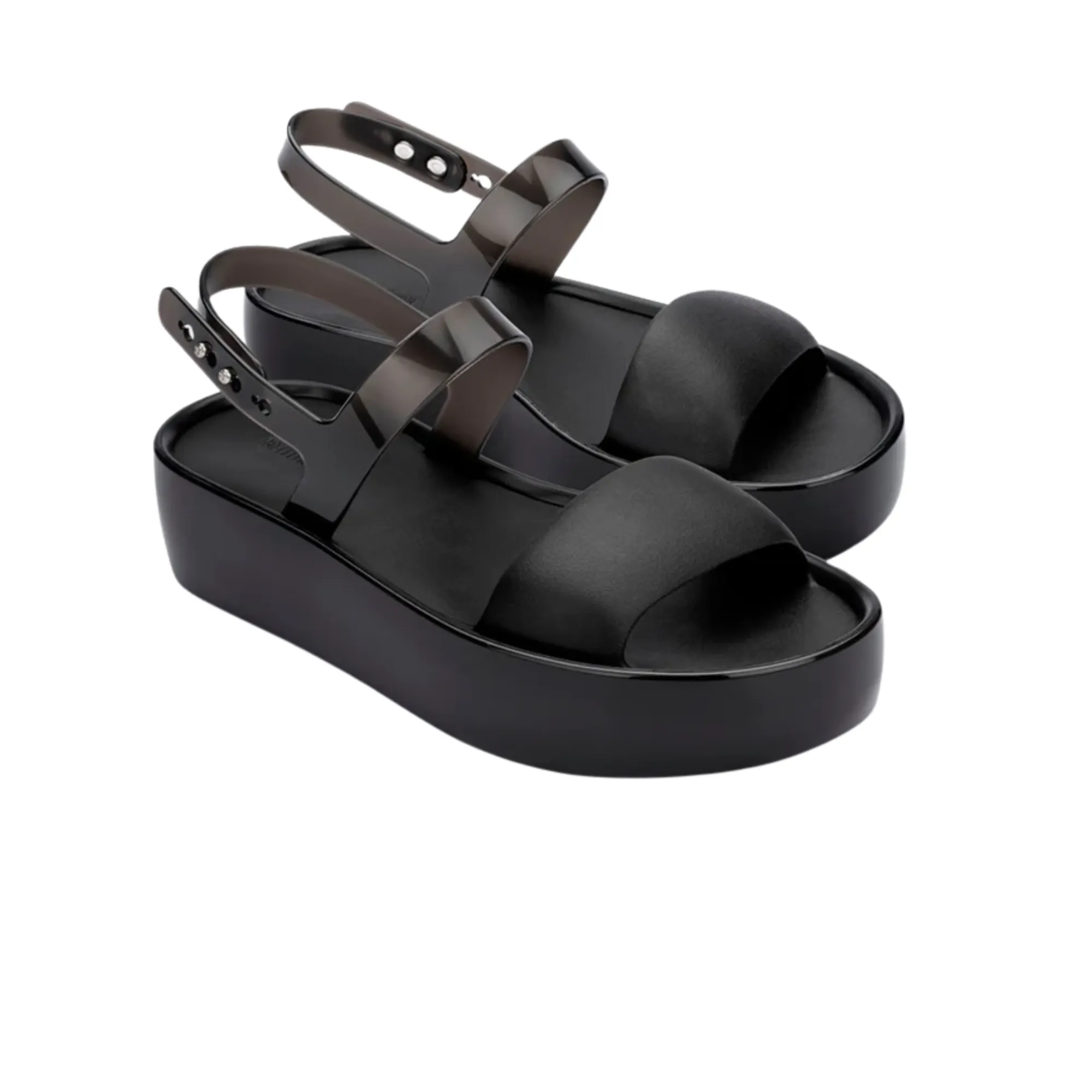 MELISSA FLOAT PLATFORM BLACK SANDALS