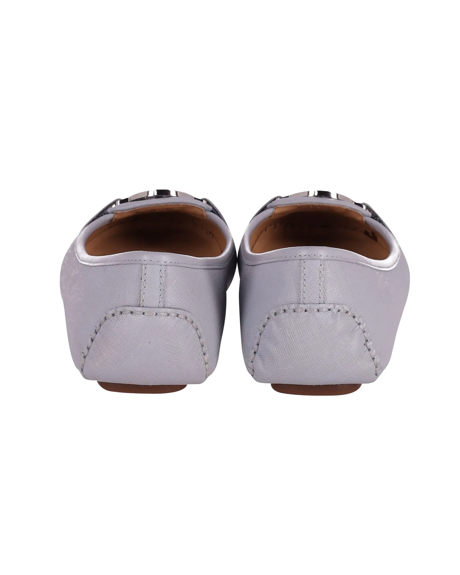 Michael Kors Fulton Moccasin Flats in Pastel Blue Leather