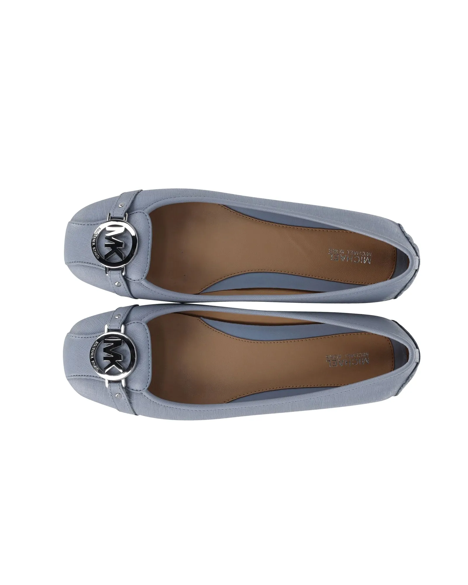Michael Kors Fulton Moccasin Flats in Pastel Blue Leather