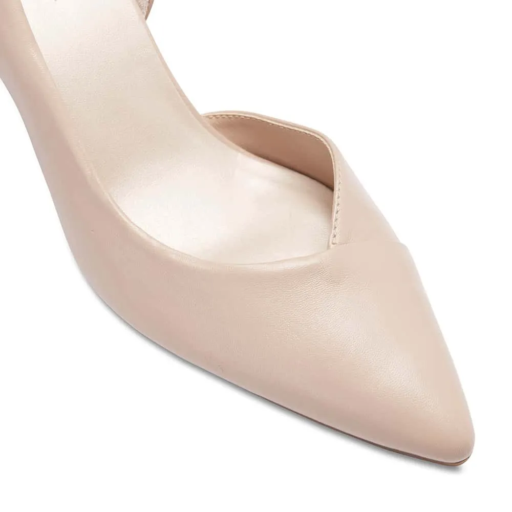 Mikado Heel in Nude Leather