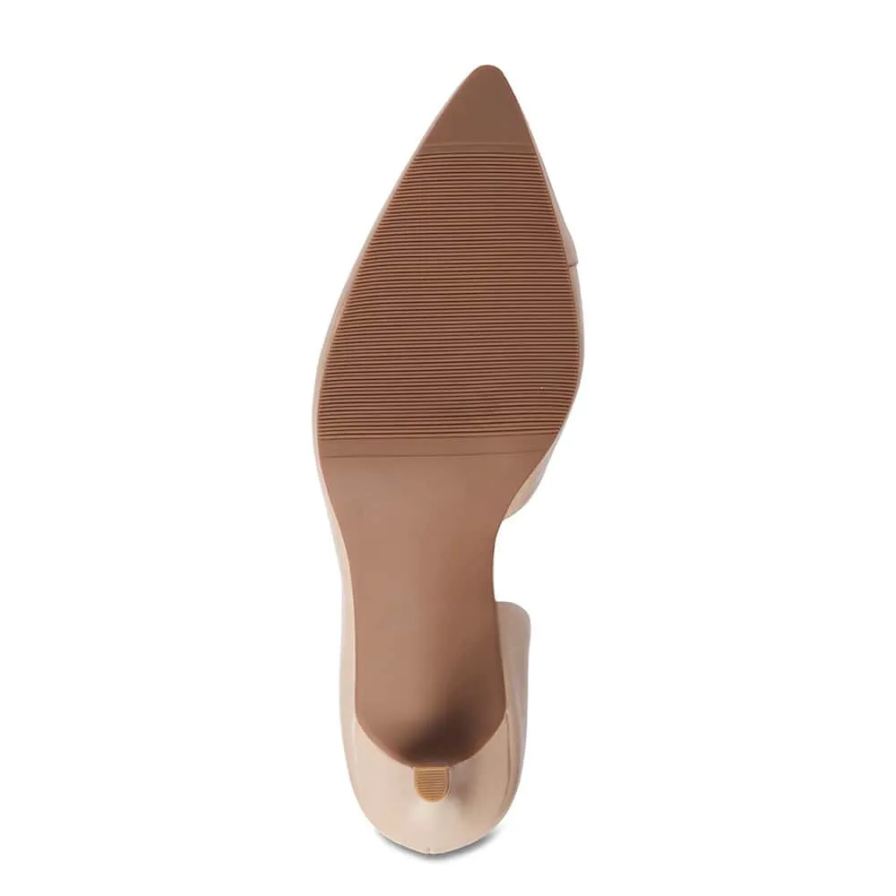Mikado Heel in Nude Leather