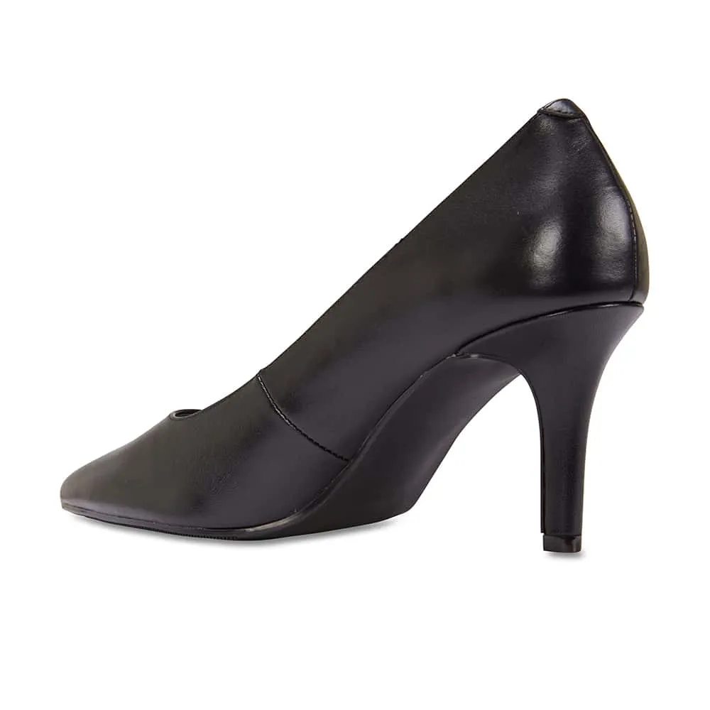 Milan Heel in Black Leather