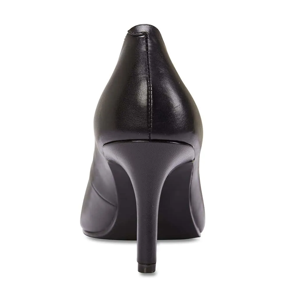 Milan Heel in Black Leather