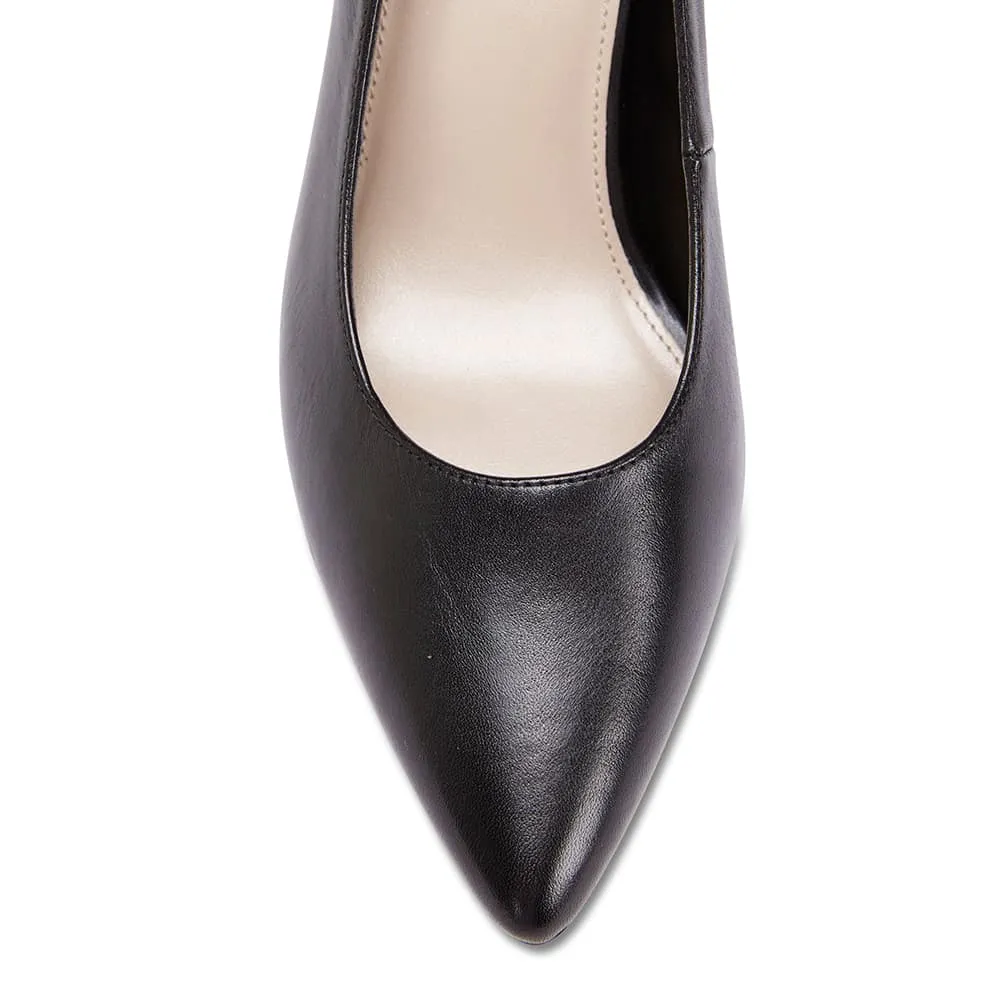 Milan Heel in Black Leather